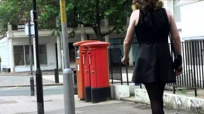 Sexy Transvestite masturbating out side the post office - drtvid.com