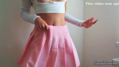 Cute Schoolgirl Examines Her Body With A Dildo - hclips.com