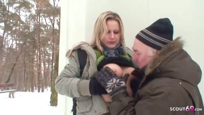 Charming Blonde Wanted To Make An Elderly Man Happy, So She Let Him Fuck Her Brains Out - hclips.com