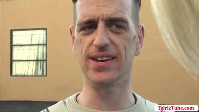 TS Nikki sucks her Customers hard boner - fetishpapa.com