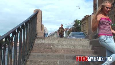 CFNM Blonde In Jeans Full Nelson Anal - txxx.com