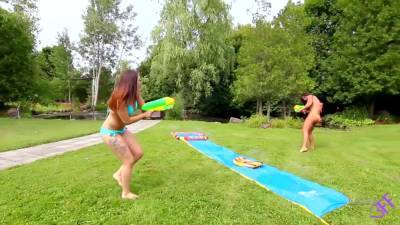 Water Gun Fight Turns Into Lesbian Fuck - hotmovs.com