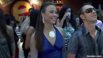 Busty Brunette Has Fun At The - hotmovs.com