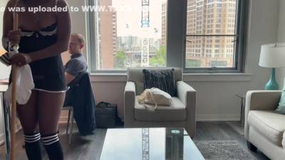 He Knows His Horny Ebony Maid Is A Slut For His White Cock And Loves Dripping Creampies (4k) - upornia.com