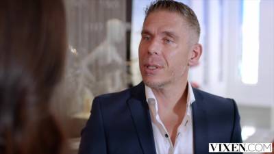 VIXEN Naughty salesgirl Eliza models lingerie for customer - txxx.com