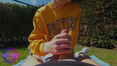 Perfect Ass Rides Cock Reverse At The Backyard Hiding From Neighbors Pov - hotmovs.com