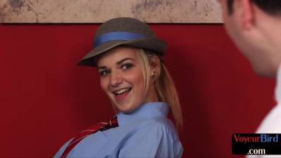 College voyeur spreads her legs and dirty talks in JOI - hotmovs.com - Britain