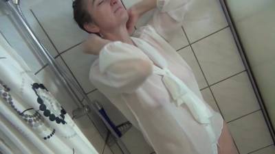 Showering In A Blouse - HotMilf - hclips.com