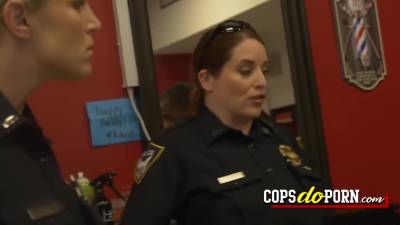 Hottie Cops Arrive At A Barbershop - hclips.com