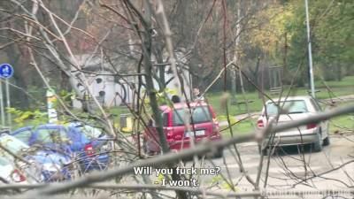 Glam Blonde Agrees To Lie Down On Grass To Get Her Orgasm - voyeurhit.com