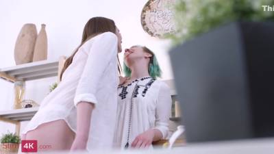 Alice Klay - Alice - Ffm Threesome Sex With A Leggy Brunette And Busty Girl With Dyed Hair - Vika Lita And Alice Klay - hotmovs.com