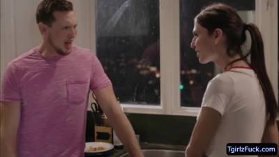 Natalie Mars - TS Natalie Mars strokes her shecock while getting nailed - fetishpapa.com