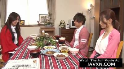 Japanese mother and stepson at dinner - sunporno.com - Japan