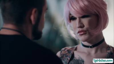 Pink haired Tgirl analed by stepbrother - fetishpapa.com