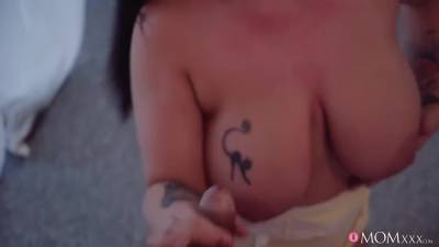 Horny Mom Fucks A Dick With Her Big Tits And Takes It In Her Pussy With Anissa Jolie - upornia.com