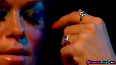 Glamcore lesbian fingers before oralsex and vibrator toying - hotmovs.com