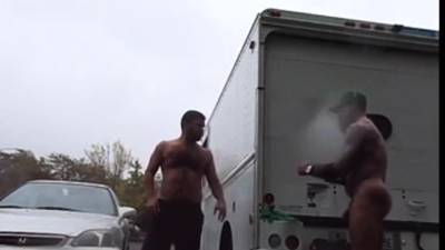 Guys Very Public Rainy Stroking in parking lot - icpvid.com