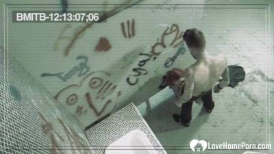 Redhead Gets Shafted In A Graffitied Bathroom - upornia.com