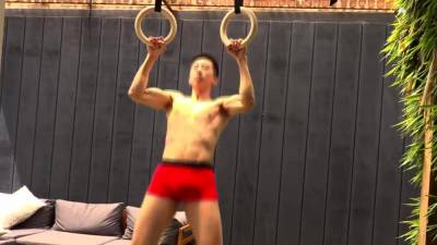 PETERFEVER Cute Asian Jock Tyler Wu Jerks Off Solo And Cums - nvdvid.com