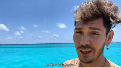 Latin guys celebrate gay pride on the beach outdoor - icpvid.com
