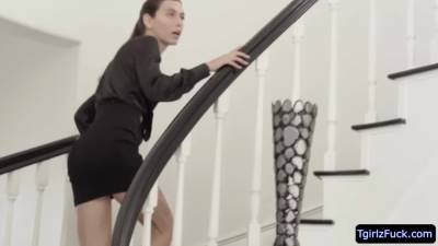 Khloe - Slender ts cutie Khloe Kay masturbates and sucks Michaels cock - fetishpapa.com