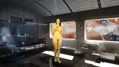 Bathroom Piss. Naked Reading. High Tech Room In Cosmos. Julia V Earth - upornia.com