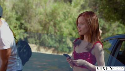 VIXEN Petite redhead Lottie has passionate affair on vacay - hotmovs.com