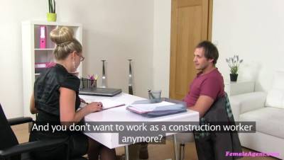 Horny blonde MILF finishes casting with a mouthful of cum - porntry.com