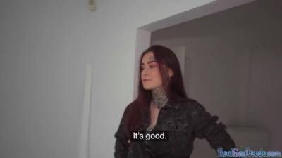 Redhead with tattoos and piercings receives doggystyle fuck - hotmovs.com