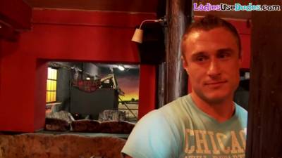 Euro dominas toying submissive boyfriend butt in threeway - txxx.com