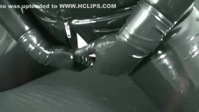 Full In Black Rubber Catsuit And Mask Latex Sex High Heel And Pissing Face - hclips.com