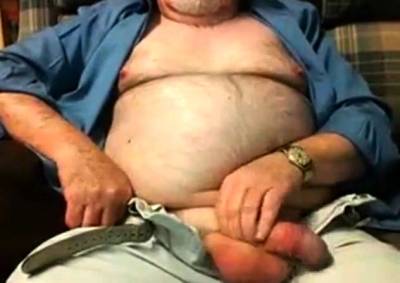 Hairy Grandpa Bear Fondling His Cock - nvdvid.com