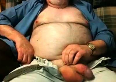 Hairy Grandpa Bear Fondling His Cock - nvdvid.com