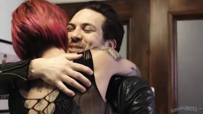 Tattooed Leggy Milf Rubs Her Pussy Over Laying Dude - Anna Bell Peaks And Small Hands - hotmovs.com