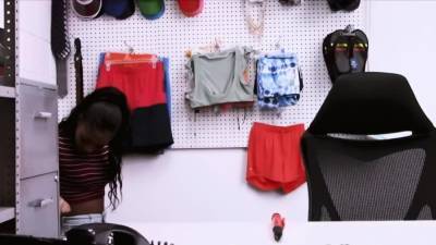 Officer riding ebony teen pussy on his desk - nvdvid.com