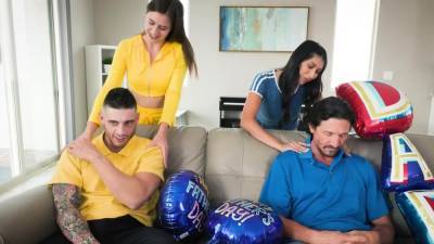 Stepdads pampered by their sexy stepdaughters together - nvdvid.com