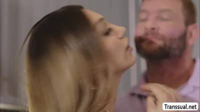 TS Jessy gets bang in doggystyle position - fetishpapa.com