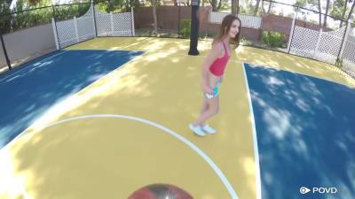 Cute Girl March Mayhem Pleasurably Blowjobs Huge Cock And Fucks On Basket Ball Field - hclips.com