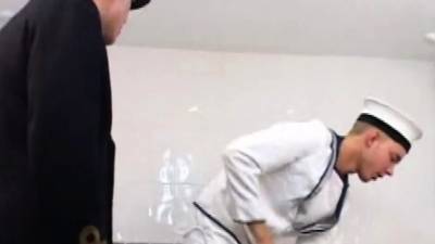 Skinny sailor rides dick after rimming - nvdvid.com