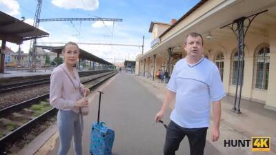 Hunter Hooks Up With Cutie On Train Station - pornoxo.com