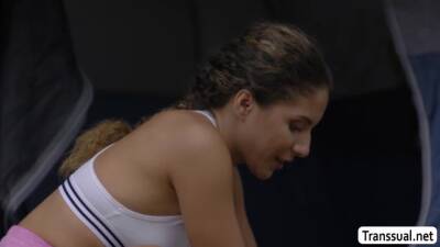 Sexy TS barebacked by stranger in woods - fetishpapa.com