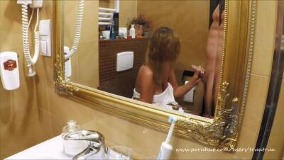 My gorgeous Wife suck me after shower till i cum on her tits (mirror viev) - porntry.com