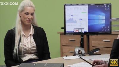 Loan Agent Uses His Powers To Seduce Hot Blonde - upornia.com