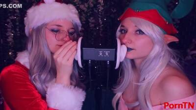Aftynrose Asmr - Christmas Twins Ear Licking - hclips.com