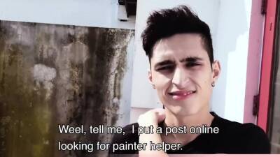 Cute amateur latin teen painter serving his client - drtuber.com