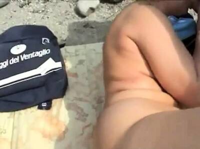 granny sucks her husbands cock at the beach - drtuber.com