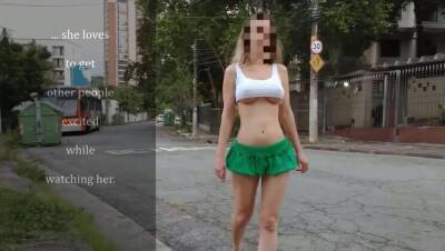 Exhibitionist HotWife with nano skirt and top on street - veryfreeporn.com - Brazil