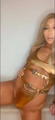 Nonsummerjack Gold Swimsuit - hclips.com