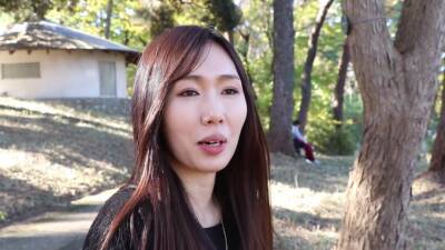 Interview sitting on a bench by the pond - txxx.com - Japan