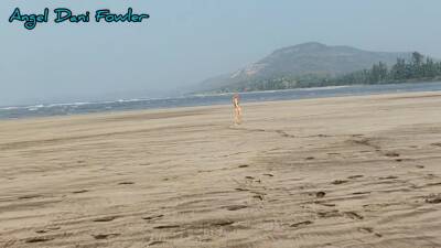 Blonde Again On The Beach Walking Around Naked Hd - hclips.com